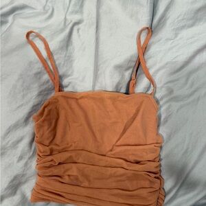 Lulu's Terracotta/Coral Ruched Camisole